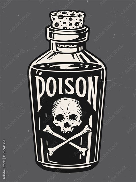 Vintage hand drawn bottle of poison vector illustration. Stock Vector | Adobe Stock