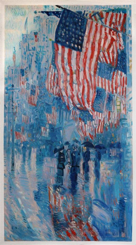 The Avenue in the Rain - Frederick Childe Hassam hand-painted oil ...