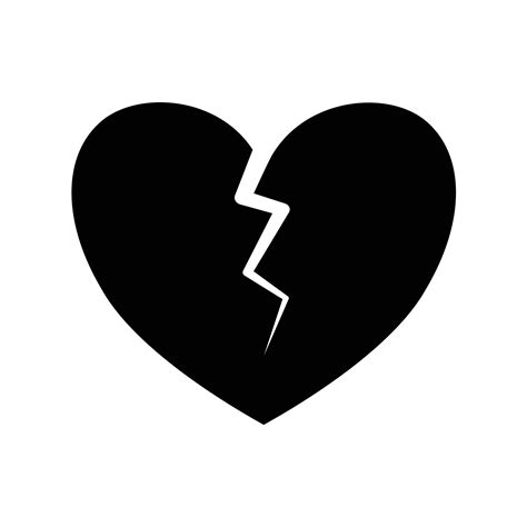 Black Broken heart icon on white background. 8469460 Vector Art at Vecteezy