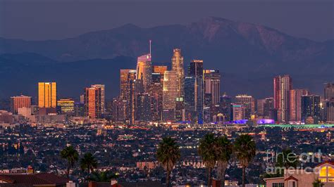 Los Angeles skyline at sunset Photograph by Lavin Photography - Pixels