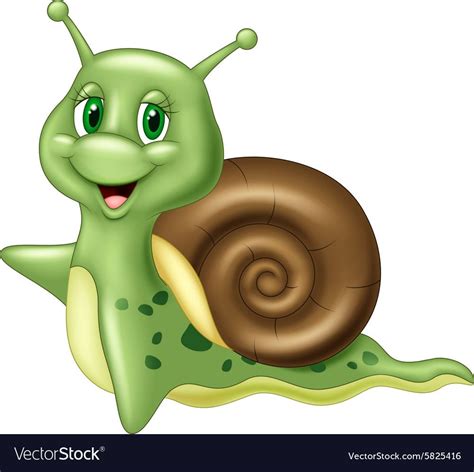 illustration of Cute cartoon snail on white background. Download a Free Preview or High Quality ...