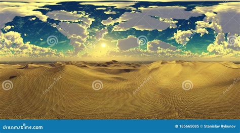 Panorama of Sandy Desert. Environment Map Stock Illustration ...