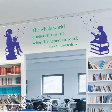 Library Wall Display, Classroom Reading Corner and Book Nook Decorating Ideas and Wall Art ...