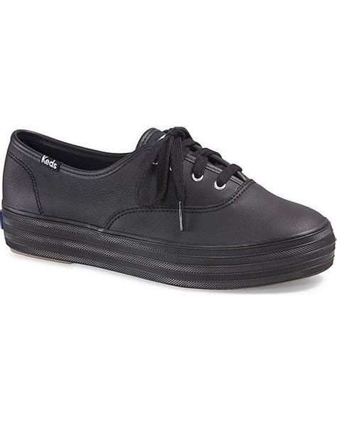 Keds Triple Leather in Black Black (Black) - Lyst