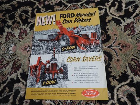 OLD FORD FARMING TRACTOR CORN PICKERS ADVERTISING BROCHURE b9 free ...