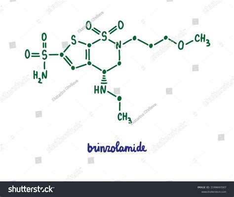 Brinzolamide Hand Drawn Vector Formula Chemical Stock Vector (Royalty ...