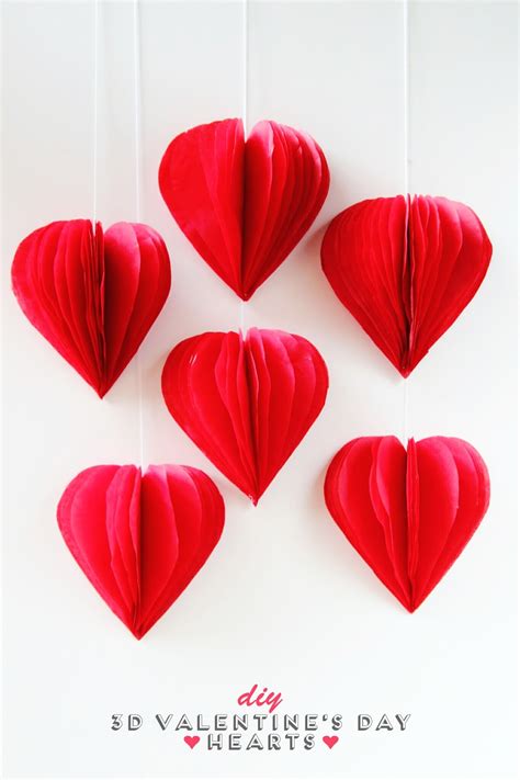 DIY 3D VALENTINE'S DAY TISSUE PAPER HEART DECORATIONS. | Gathering Beauty