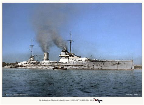 Die Kaiserliche Marine Groser Kreuzer S.M.S. "Seyditz" in May 1914 ...