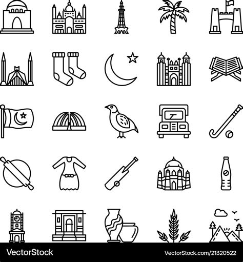 Pakistani culture and landmarks Royalty Free Vector Image