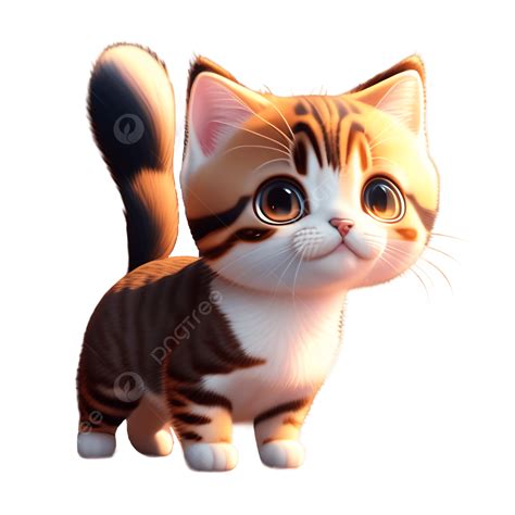 Gerçekçi Sevimli Kedi 3d Modeli Dijital Resim, Şirin Kedi, Pisi Küçük 3d Model, Pisi Render PNG ...