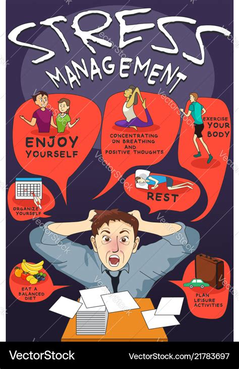 Stress management infographic Royalty Free Vector Image