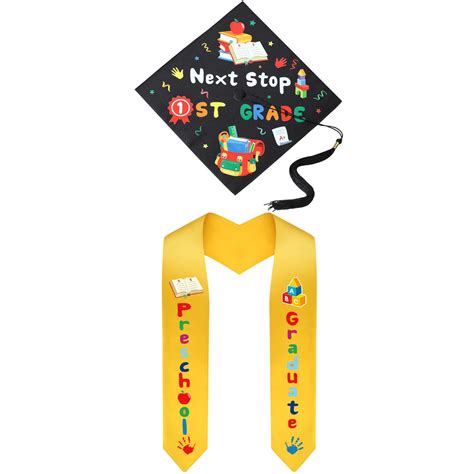 Buy 2022 Preschool Graduation Cap for Kids Kindergarten Stole ...