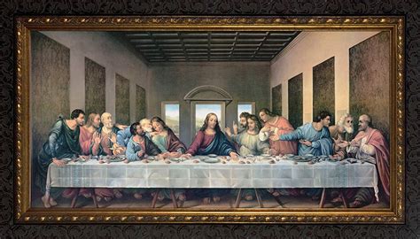 Last Supper by Da Vinci Restored Canvas - Ornate Dark Framed Art - Nelson Fine Art & Gifts