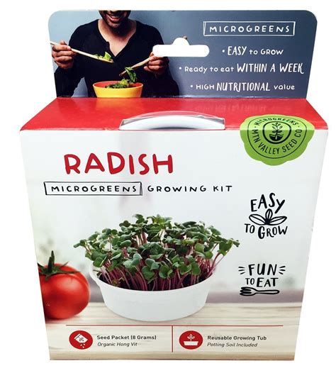 Mini Microgreens Growing Kit - Radish - Grow Your Own Organic Gourmet ...