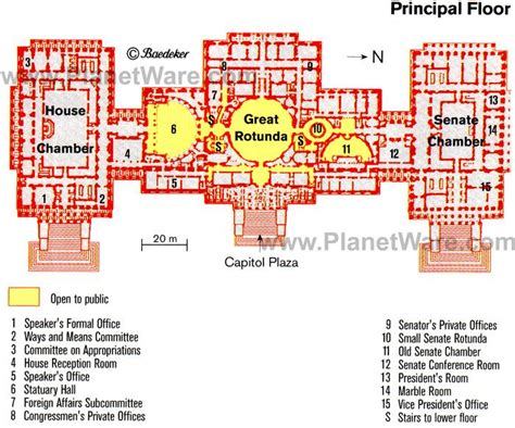 United States Capitol - Floor plan map | Us capitol, How to plan, Tourist attraction