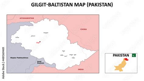 Gilgit Baltistan map. Political map of Gilgit Baltistan. Gilgit ...