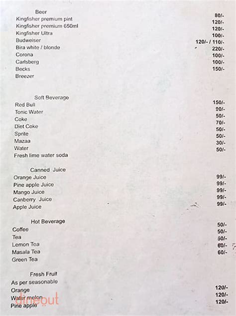 Menu of Bhakti Kutir, Palolem, Goa | Dineout discovery