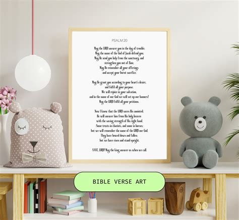 Psalm 20 Prayer Bible Verse Printable Bible Verse Wall Art - Etsy Canada