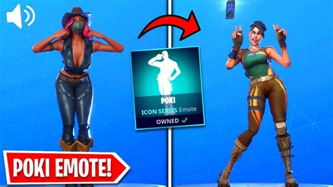 FORTNITE NEW POKIMANE *POKI* DANCE ON 30+ FEMALE SKINS - YouTube