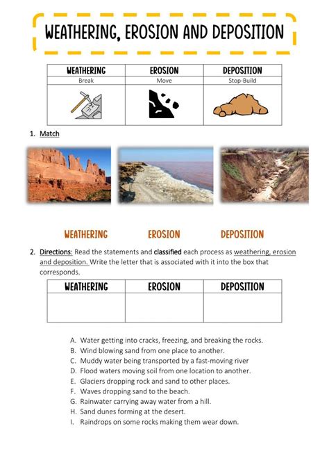 Weathering Erosion And Deposition Worksheet | Weathering and erosion ...