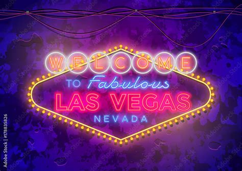 Neon Las Vegas Sign Stock Vector | Adobe Stock