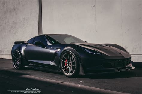 Black Corvette Z06 with Smoke Black Brixton Forged Wheels - GTspirit