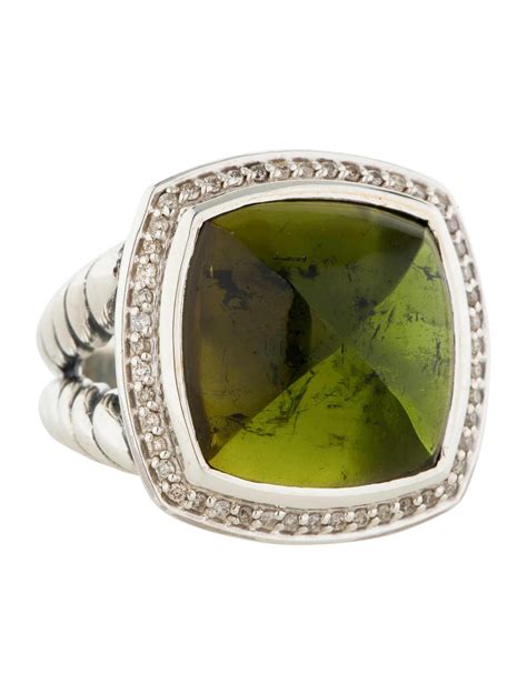 David Yurman Peridot Diamond Ring - Green, Sterling Silver Cocktail ...