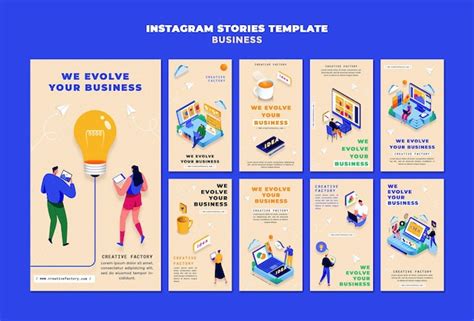 Premium PSD | Illustrated business instagram stories