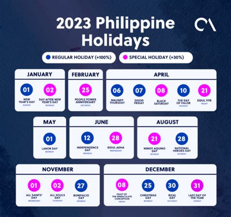 Philippine Holidays 2023 Calendar August 2023 Calendar Printable - PELAJARAN