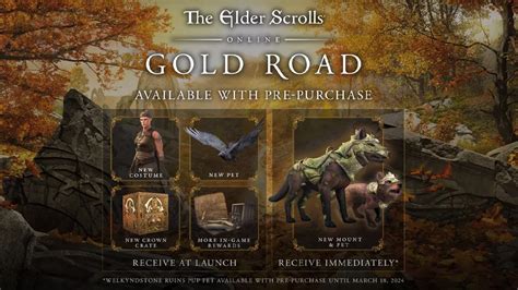 All Elder Scrolls Online: Gold Road Pre-Purchase Rewards and Editions