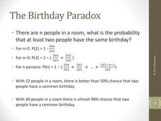 Birthday Paradox explained | PPT