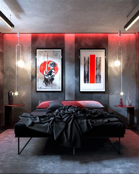 Modern Red And Grey Interiors With Japanese Influences | Asian interior, Interior design, Red ...