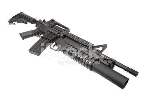 M4a1 Carbine Equipped With An M203 Grenade Launcher Stock Photo ...