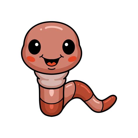 Cute little worm cartoon character 13058954 Vector Art at Vecteezy