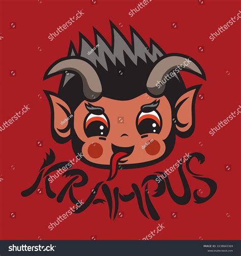 Cute Cartoon Style Illustration Krampus Stock Vector (Royalty Free ...