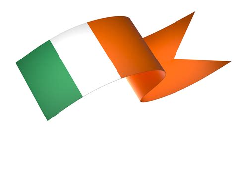 Ireland flag element design national independence day banner ribbon png ...