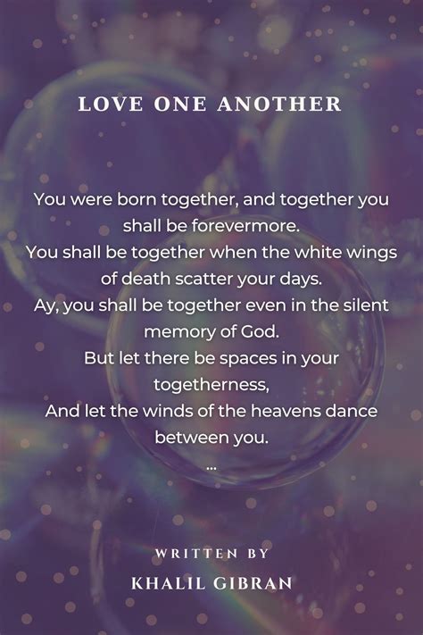 Love one another love one another poem by kahlil gibran – Artofit