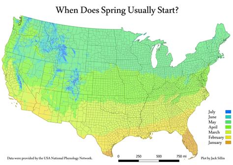 When Does Spring Usually Start in the U.S? - Vivid Maps in 2021 | Map, Maps of the united states ...