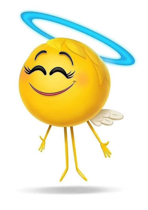 Cute angel emoticon with wings emoji smiley vector illustration stock ...