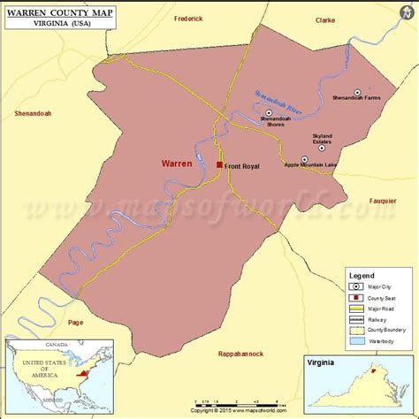 Warren County Map, Virginia