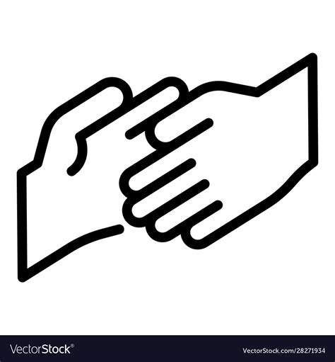 Friend hand help icon outline style Royalty Free Vector