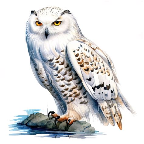 Snowy Owl Clipart, Bird Clipart, Watercolor Snowy Owls, Owls ...