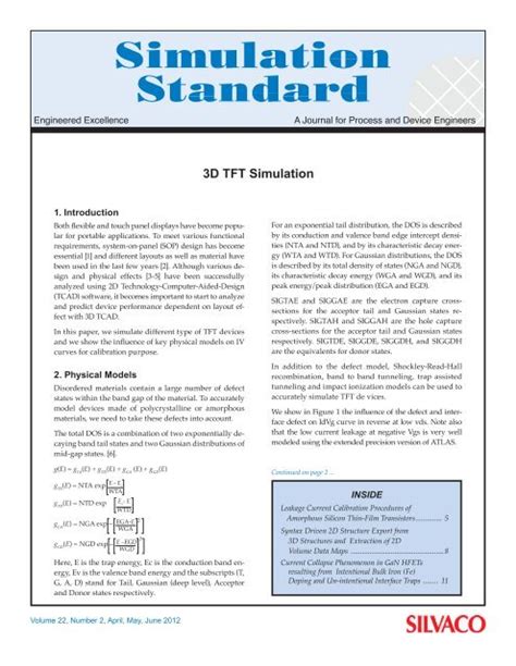 3D TFT Simulation - Silvaco