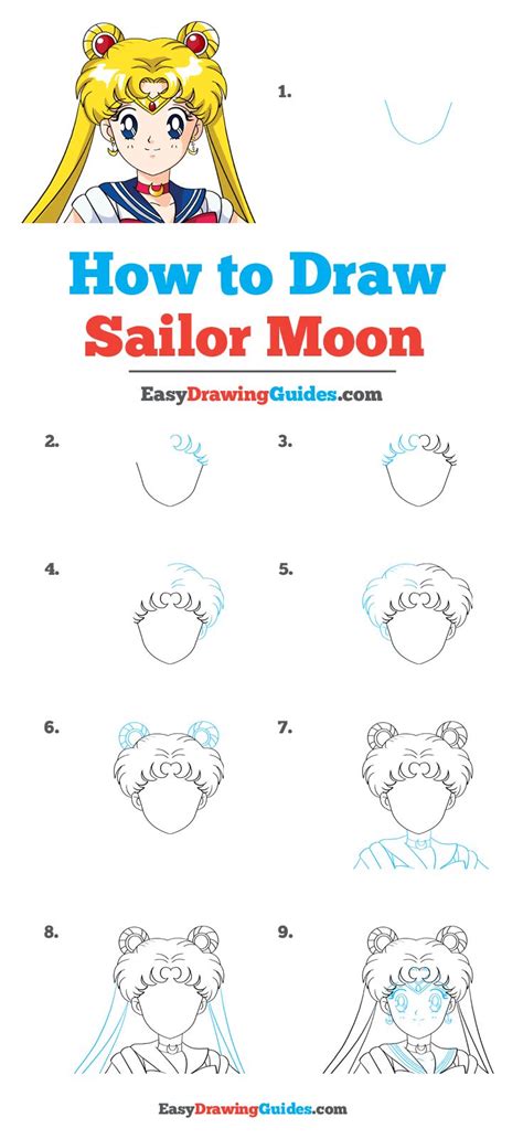 How to Draw Sailor Moon - Really Easy Drawing Tutorial | Sailor moon ...