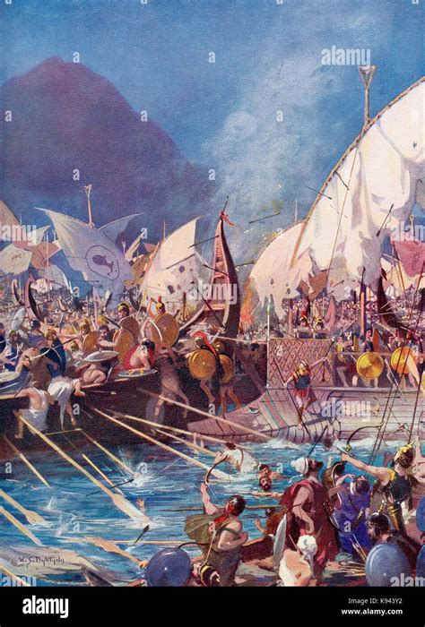 The Battle of Salamis, a naval battle fought between an alliance of Greek city-states under ...