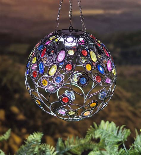 Hanging Colorful Solar Lighted Ball | Solar Garden Accents | Garden Décor by Type | Garden Art ...