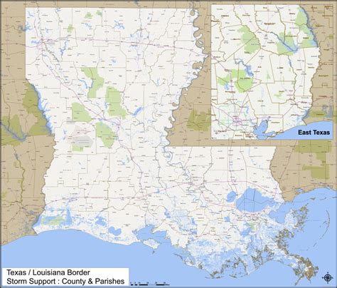 2020 Louisiana / Texas Border: Storm Relief Map – Houston Map Company