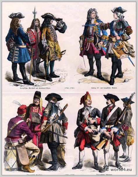 France and Austrian Military uniforms 18th century