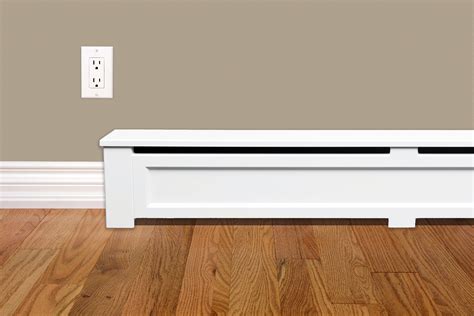 Shaker Style Wood Baseboard Cover Kit for 3 ft. in White | Baseboard heater covers, Baseboard ...