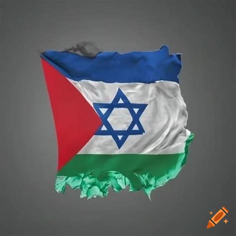 Merged israel and palestine flag on Craiyon